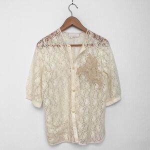 Vintage Lace Reworked Blouse